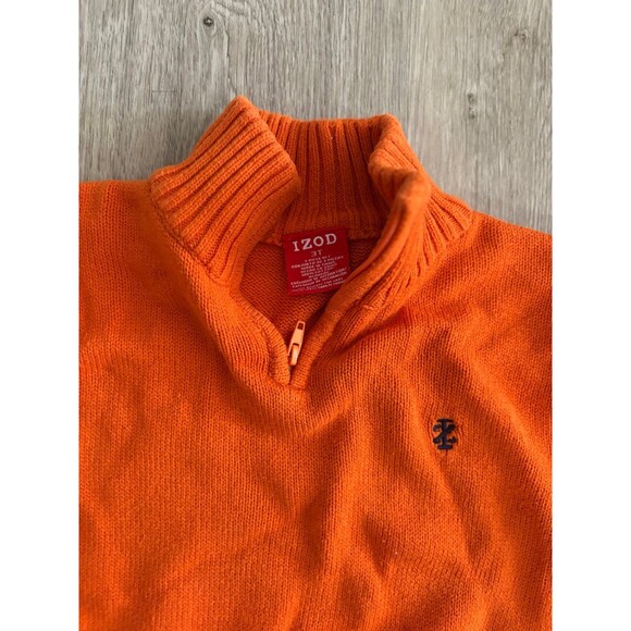 Boys IZOD 4T quarter zip pullover sweater Orange - Picture 3 of 4